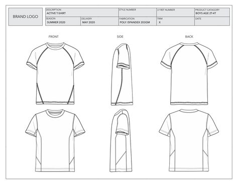 Apparel Tech Pack, Clothing Tech Pack, Techpacks Fashion, Tech Pack Fashion, Mens Sportswear Fashion, Fashion Sketch Template, Custom Sports Shirts, T Shirt Sewing Pattern, Sports Wear Fashion