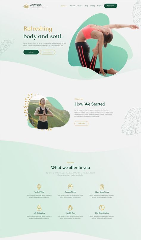 Yoga Teacher & Studio Elementor Template Yoga Web, Yoga Website, Website Ui Design, Simple Website Design, Magazine Design Cover, Agency Website Design, Studio Website, Yoga Guru, Yoga Studio Design