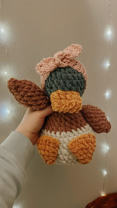 Duck Plushie, Stuffed Animal, Cozy Plushie, Crochet Animal, Della Duck, Custom Duck, Duck Stuffy, Made to Order, Duck for Easter Basket Toys Quotes, Della Duck, Duck Plushie, Plushie Crochet, Easy Crochet Animals, Confection Au Crochet, Little Duck, Crochet Simple, Fluffy Blanket