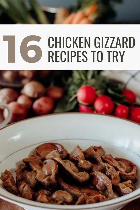 Chicken Gizzards In Bowl, 16 Recipes Waiting For You To Try Chicken Gizzard Recipe Puerto Rican, Chicken Liver And Gizzards Recipe, Hearts And Gizzards Recipe, Chicken Gizzards And Rice Recipe, How To Cook Giblets, Recipes For Chicken Gizzards, Chicken Gizzard Soup, Pickled Chicken Gizzards, Air Fryer Gizzards Recipe