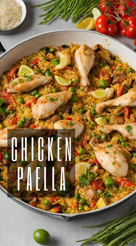 Chicken Paella Meat Paella Recipe, Chicken Paella Recipe Authentic, Baked Paella Recipe, Chicken Paella Recipe Easy, Paella Recipe Authentic, Traditional Spanish Paella Recipe, Spanish Rice Recipe With Ground Beef, Chicken Paella Recipe, Chicken And Chorizo Paella Recipe