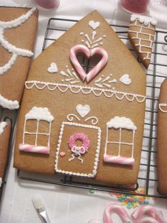 Gingerbread houses on Pinterest | Christmas Gingerbread House ... Pretty Gingerbread House, Aesthetic Gingerbread House, Gingerbread House Pink, Gingerbread House Recipe, Gingerbread House Parties, Gingerbread House Designs, All Things Gingerbread, Gingerbread Party, Gingerbread House Cookies