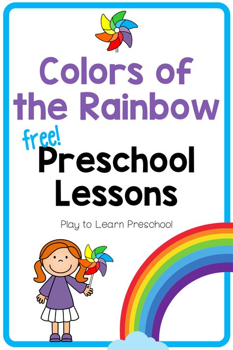 Young children will learn all about the colors of the rainbow during these FREE virtual preschool circle time lessons. Each lesson includes a story, song, and game for preschoolers. There is also a free printable pack with activities to extend learning. Students will explore color theory, practice the names of the colors, learn the ASL signs for each color, and learn about thunder and rainbows. Circle Time Color Activities, Colors Circle Time, Color Circle Time Activities, Colors Of The Rainbow Preschool, Preschool Color Lessons, Color Lesson Plans For Preschool, Color Theme Preschool Activities, Rainbow Theme Preschool Activities, Rainbow Lesson Plans Preschool