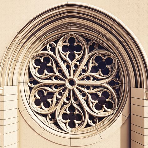 Gothic Rose Window, Gothic Architecture Drawing, Architecture Windows, Gothic Window, Window Architecture, Gothic Windows, Window Drawing, Gothic Pattern, Rose Window