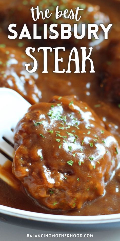 Best Salisbury Steak, Best Salisbury Steak Recipe, Steak With Gravy, Homemade Salisbury Steak, Salisbury Steak Recipe, Beef Steak Recipes, Salisbury Steak Recipes, Beef Casserole Recipes, Dinner With Ground Beef