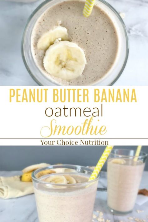 Peanut Butter Banana Oatmeal, Banana Oat Smoothie, Banana Oatmeal Smoothie, Health Shakes, Quick Breakfasts, Oatmeal Smoothie, Super Smoothies, Oatmeal Smoothie Recipes, Protein Smoothies