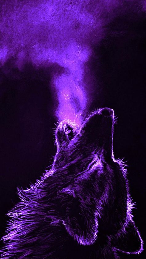 Purple wolf glow/wolf howl/wolf breath Purple Wolf Wallpaper, Wolf Wallpaper Aesthetic, Aesthetic Wolf, Wolf Wallpaper, The Wolf, Wallpaper Aesthetic, Wallpapers, Purple