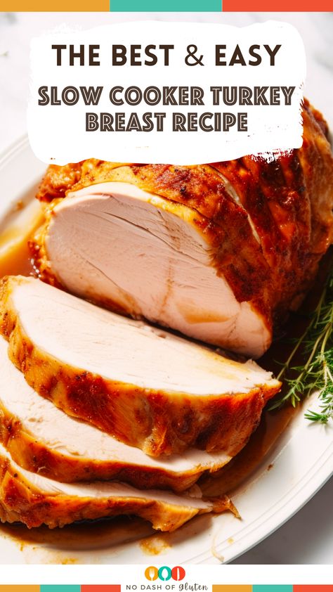 Discover the secret to the juiciest, most flavorful turkey ever with our Slow Cooker Turkey Breast Recipe! Immerse yourself in tender meat, crispy skin, and a homemade gravy that's simply divine. Perfect for busy days or when you want a gourmet experience without the fuss. The best part? The slow cooker does most of the work! Dive into this culinary journey and serve up a feast that'll have everyone asking for seconds. Tap to get the full recipe & step-by-step guide! Bone In Turkey Breast In Crockpot, Turkey In Slow Cooker Crock Pot, Turkey Breast In Crock Pot Slow Cooker, Crockpot Turkey Recipes Slow Cooker, Slow Cooked Turkey Breast, Turkey Breast In Crockpot Boneless, Moist Turkey Breast Recipes, How Long To Thaw A Turkey Breast, Cooking Turkey Breast In Crockpot