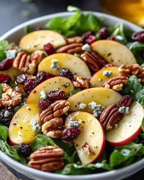 Apple Pecan Salad, Salad With Apple Cider Vinaigrette, Apple Cider Vinaigrette, Cider Vinaigrette, Pecan Salad, Crunchy Salad, Crisp Apple, Honeycrisp Apples, Apple Salad