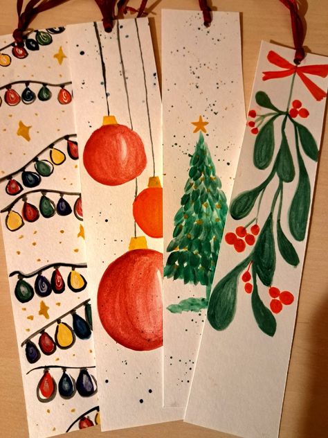 Homemade Christmas Bookmarks, Christmas Handmade Gifts Ideas, Diy Christmas Bookmarks, Christmas Bookmarks Diy, Christmas Bookmark, Christmas Stall Ideas, Bullet Journal Halloween, Kindness Gifts, Eco Christmas