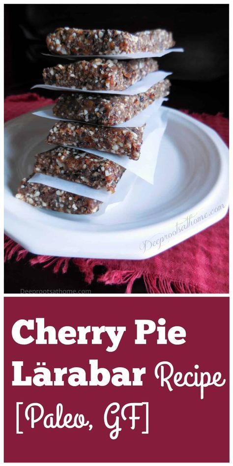 Lara Bars Recipe, Homemade Cherry Pie, Tempting Food, Cherry Recipes Dessert, Homemade Cherry Pies, Healthier Treats, Healthy Bars, Lara Bars, Cherry Desserts