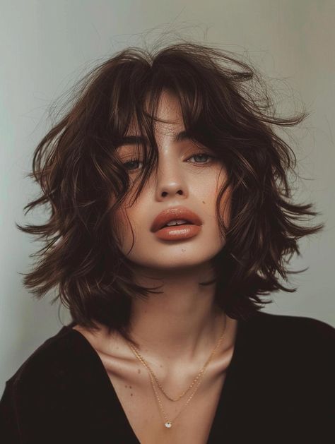 Shaggy Bob Haircut: Versatile and Trendy Styles Plus Short Hair, Shaggy Female Hair, Short Voluminous Bob, Shoulder Length Wavy Haircuts With Bangs, Shaggy Lob Thick Hair, Long Bob Haircut With Layers Brunette, Shaggy Bob With Side Bangs, Shaggy Wavy Hair Short, Soft Shaggy Hair