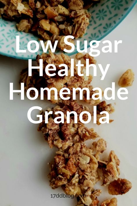 The 17 Day Diet Lean Granola you've been waiting for! This healthy version of a low-sugar granola that's EASY to make. #lowcarb #lowcarbmealplanning #lowsugargranola Low Cholesterol Granola, No Sugar Added Granola Recipe, Ww Granola Recipe, Granola For Diabetics, No Sugar Granola Recipe, Low Cal Granola Recipe, Healthy Granola Recipe Low Sugar, Healthy Low Calorie Granola, Low Fat Granola Recipe