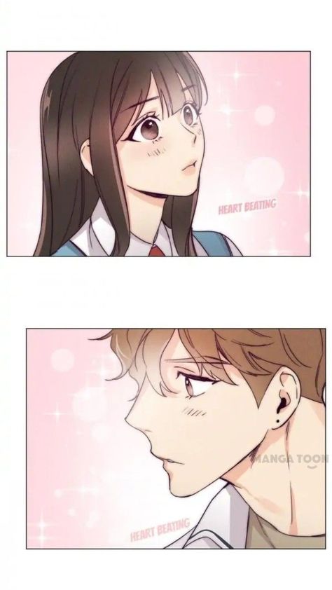 Love At First Sight Drawing Reference, Eye Contact Drawing Couple, Love At First Sight Art, Love At First Sight Anime, Love At First Sight Drawing, Anime Sweet Couple, Manhwa Couple, Romance Webtoon, Romance Manhwa