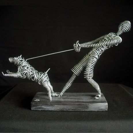 Wire Dog Sculpture, Metal Wire Sculpture, Metal Wire Art, Chicken Wire Art, Paul Allen, Boy Pics, Wire Dog, Wire Ideas, Wire Sculptures