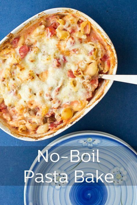 Are your weeknights chaotic, too? Don't order pizza AGAIN. Instead, pop this into the oven for a quick one-pan dinner the entire family will enjoy. No Boil Pasta, One Pan Pasta, Baked Pasta Recipes, Pan Dinners, Pan Meals, Real Family, Drying Pasta, Stuffed Pasta Shells, Slow Cookers