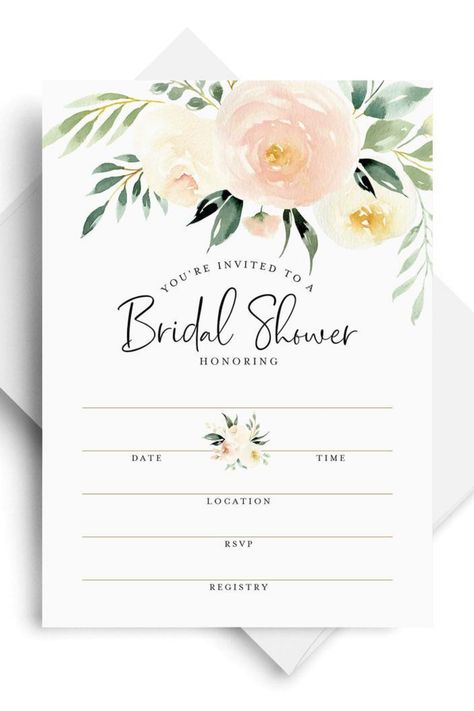 Invite friends and family to celebrate the bride-to-be with this sweet and simple bridal invitation featuring watercolor painted greenery and coral and pink florals.Bliss Paper Boutique invitations are professionally designed and created by our in-house team. You won't find these designs anywhere else! Invitation For Bride To Be, Bride To Be Invitation, Bride To Be Invitation Card, Bride To Be Card, Tropical Bridal Showers, Invitation Floral, 5x7 Cards, Floral Bridal Shower Invitations, Invitation Baby Shower