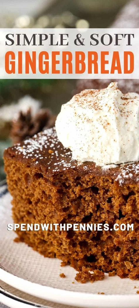 Gingerbread Cake With Fresh Ginger, Natal, Essen, Pie, Light Gingerbread Cake, Ginger Bread Recipes, Old Fashioned Gingerbread Recipe, Gingerbread Dessert Recipes, December Food