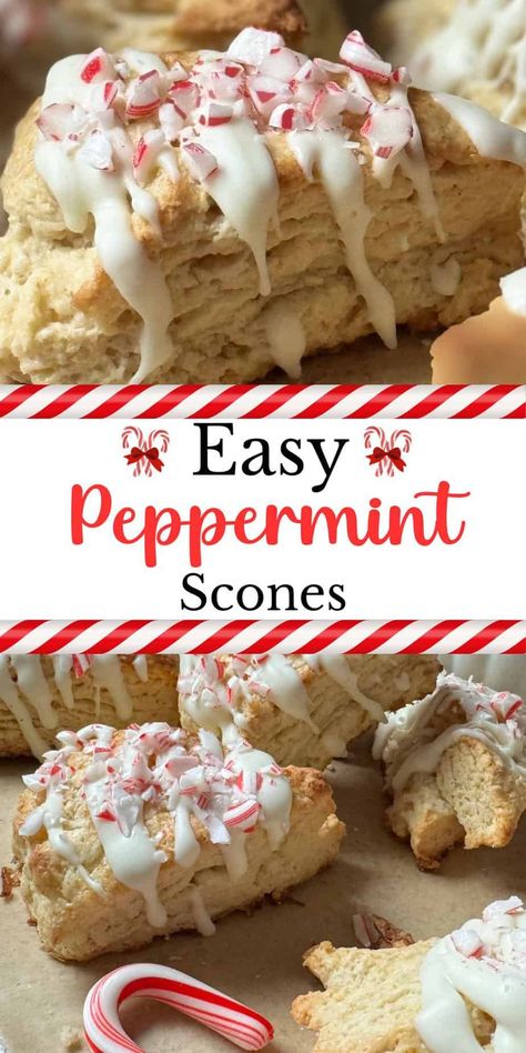 Easy Peppermint Scones British Christmas Treats, Peppermint Scones Recipe, Christmas Scones Recipe Easy, Christmas Scones Holidays, Christmas Morning Scones, Peppermint Biscotti Recipe, Chocolate Peppermint Bread, Peppermint Christmas Recipes, Peppermint Breakfast