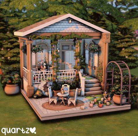 Amazing Sims 4 Builds, Sims 4 Front Porch Ideas, Sims 4 Porch Cc, Sims Build Challenge, Sims 4 Cc Entry Way, Sims 4 Sunroom, Sims 4 Foyer Ideas, Sims 4 Porch, Sims 4 Entry Way Ideas