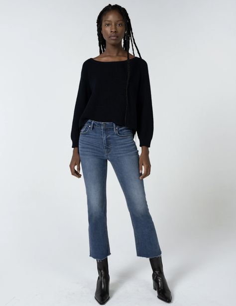 Unpublished - Marlow high rise cropped demi flare (muse) - Luna Blue Kick Flare Jeans, Nickel Hardware, Kick Flares, Cropped Flares, Jeans Online, Denim Flares, Cropped Denim, Bottom Clothes, Crop Shirt