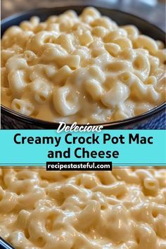 Creamy Crock Pot Mac and Cheese is a delicious, hands-off dish that's perfect for busy days. This rich and cheesy comfort food features a blend of cheddar and Velveeta cheeses, making it ultra-creamy and satisfying. Simply prepare your ingredients, set them in the crock pot, and let the slow cooker work its magic. Mac N Cheese Crockpot, Slow Cooker Mac Cheese, Crock Pot Mac And Cheese, Crockpot Mac N Cheese Recipe, Mac And Cheese Recipe Soul Food, Crock Pot Mac, Thanksgiving Crockpot Recipes, Pot Mac And Cheese, Best Mac N Cheese Recipe