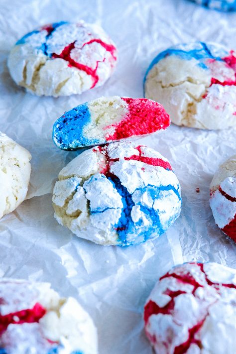 4th Of July Crinkle Cookies, 4th Of July Sprinkle Cookies, 4th Of July Pinwheel Cookies, Fourth Of July Bake Sale Ideas, 4th Of July Snacks And Desserts, Baking Recipes 4th Of July, 4th Of July Cookies Easy, 4th Of July Desserts Cookies, Forth Of July Cookie