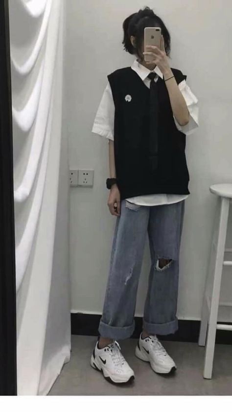 Dark Academia Outfit, 일본 패션, Academia Outfits, Academia Fashion, Tomboy Outfits, Tomboy Style Outfits, Swaggy Outfits, Tomboy Fashion, Korean Outfits