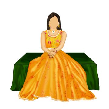 Haldi Cartoon Bride, Haldi Ceremony Illustration, Indian Bride Illustration, Haldi Caricature, Red Color Outfits, Cartoon Bride, Lehenga Traditional, Bride Haldi, Couple Indian