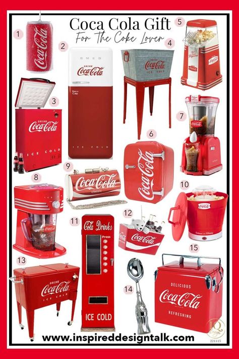 coca cola gifts Coca Cola Gift Ideas, Miniature Diner, Coke Products, Coca Cola Pictures, Coca Cola Gifts, Coca Cola Merchandise, Coca Cola Store, Cocoa Cola, Coca Cola Kitchen