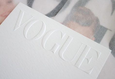 Vogue Limited Edition Box given to 100 selected readers, designed by Jamie  Mitchell while at Staat Print Layout, Creativity And Innovation, White Aesthetic, Package Design, Name Cards, Branding Inspiration, Box Design, Editorial Design, Letterpress