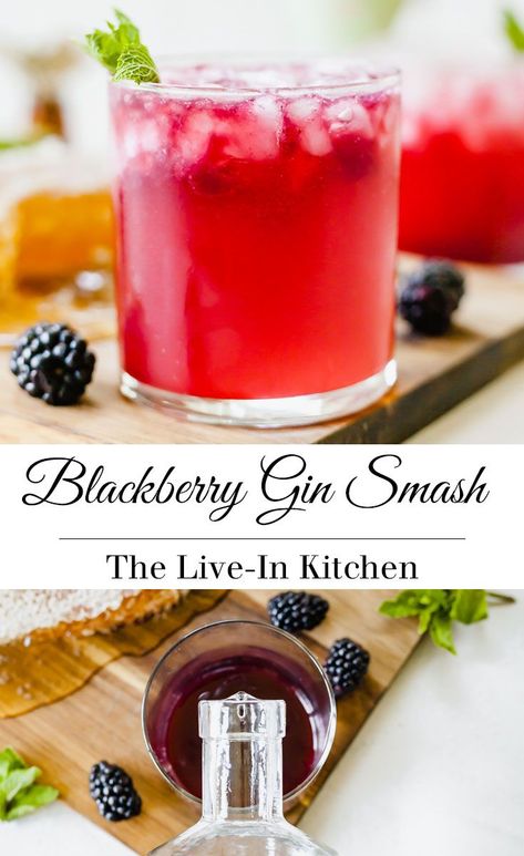 Late Summer Cocktails, Gin Smash, Fruity Summer Drinks, Gin Recipe, Blackberry Cocktail, Blackberry Gin, Infused Gin, Coctails Recipes, Blackberry Recipes