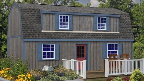 Home Depot is selling $20,661 flat-pack tiny home - it can be built 'like Ikea furniture' and comes with unique design | The US Sun Enclosed Stairwell, Wood Floor Options, L Shaped Stairs, Wood Shed Kits, Plastic Storage Sheds, Vinyl Sheds, Storage Shed Kits, Loft Flooring, Stair Kits