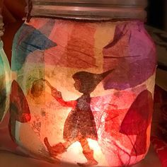 Cup Lantern Craft, Diy Fall Lanterns, Tissue Paper Jar Lanterns, Making A Lantern, Crafts With Tea Lights, Lantern Making For Kids, Luminary Bags Diy, Diy Lanterns For Kids, Make Paper Lanterns