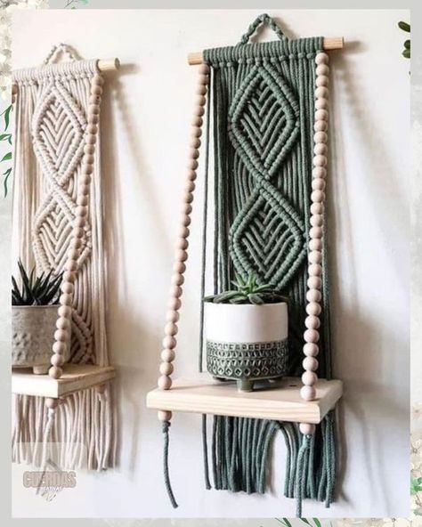 Macrame Shelf Hanging Shelves, Macrame Shelf Diy, Macrame Shelves, Macrame Hanging Shelf, Macrame Wedding Backdrop, Macrame Shelf, Macrame Wall Hanger, Macrame Wall Hangings, Macrame Plant Hanger Patterns