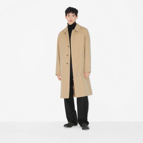 Long Camden Heritage Car Coat in Honey - Men | Burberry® Official Coat Men, Car Coat, Garment Bag, Heritage Collection, Wales England, Raglan Sleeve, Burberry, Product Launch, Honey