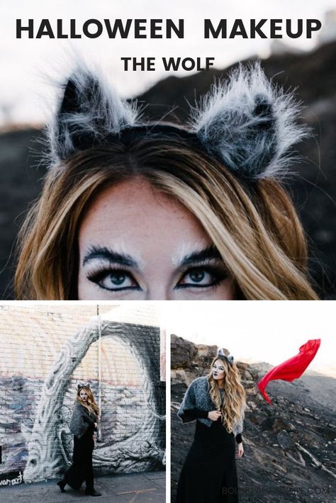 Wolf Halloween Costume Women, Diy Wolf Costume Women, Diy Wolf Costume, Wolf Ears Diy, Cute Wolf Halloween Costume, Wolf Halloween Makeup, Werewolf Costume Women, Werewolf Costume Female, Wolf Costume Women Makeup