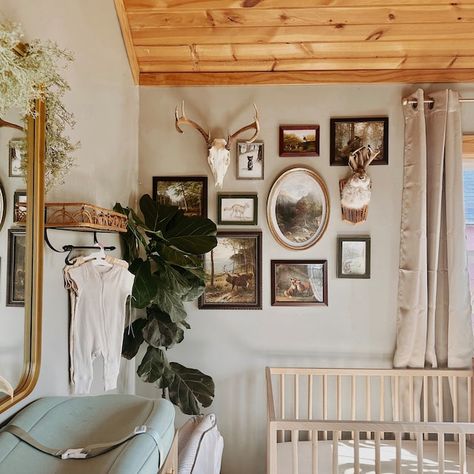 Nursery Gallery Wall Boy, Boys Fishing Room, Vintage Woodland Nursery, Vintage Cowboy Nursery, Cabin Nursery, Vintage Nursery Boy, Baby Deer Nursery, Rustic Boy Nursery, Mountain Deer