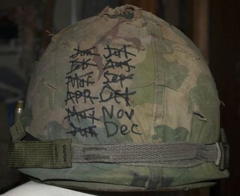 Vietnam Helmet Art, Vietnam Helmet, Hat Quotes, Soldier Helmet, Helmet Art, Army Helmet, Vietnam Vets, Helmet Covers, Us Soldiers