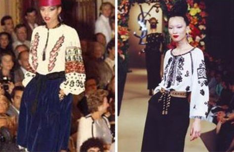 "Inspired by the painting of Henri Mattise, Yves Saint Laurent created for autumn-winter 1981 collection, “La blouse roumaine”." Romanian Fashion, Romanian Women, Romanian Blouse, Fashion D, Visual Inspiration, Fashion 101, Folk Costume, Traditional Clothing, Peasant Blouse