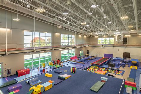 Williams Architects - Naperville Fort Hill Activity Center - Gymnastics Indoor Kids Play Area, Gym Building, Teacher Core, Gymnastics At Home, Cheer Gym, Gymnastics Center, Gymnastics Academy, Nook Design, Dance Studio Owner