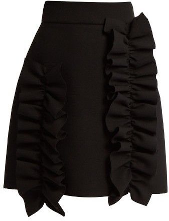 MSGM Ruffled crepe mini skirt Frilled Skirt, Frilly Skirt, Skirt Inspiration, Crepe Skirt, Frill Skirt, Skirt Ruffle, Crepe Skirts, Flounce Skirt, Ruffle Mini Skirt