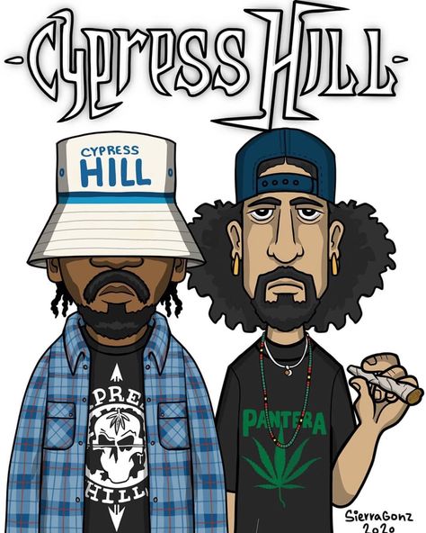 Cypress Hill Art, Hip Hop Cartoon Characters, Hip Hop Cartoon Art, Tupac Cartoon, Gangster Cartoon Characters, Dope Cartoons, Bear Artwork, Hip Hop Artwork, Hip Hop Poster