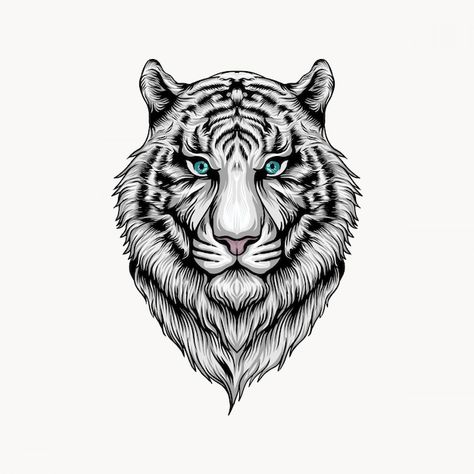 Logo Tiger, Big Cat Tattoo, Vintage Template, Tiger Tattoo Design, Armband Tattoo Design, Feather Tattoo Design, Tiger Logo, Tiger Design, Tattoo Art Drawings