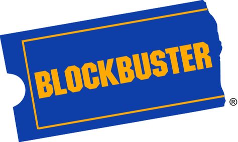 I think the Blockbuster logo is fun and doesn't take itself too seriously.  The blue and yellow colors compliment each other well and make the internal text pop well.  The logo itself is obviously a torn movie ticket.  They could have gone with a full ticket and it would have worked well but I think the torn ticket adds more playfulness to the logo. Bobba Fett, Doom 1, Brave Little Toaster, Round Things, Blockbuster Video, Blue Thunder, Black Label Society, Fraggle Rock, Fan Theories