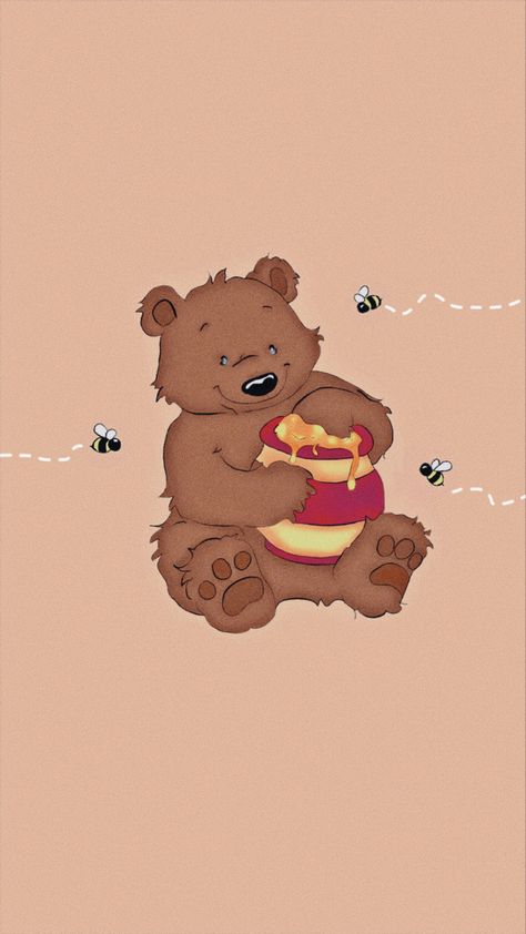 #bear #honey #wallpaper #bees #iconsoft #wallpaperideas Honey Wallpaper, Bear Honey, Bear Wallpaper, Bee, Honey, Iphone