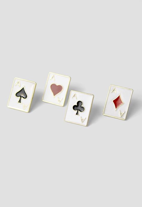 Playing Card Square Studs ~ Alice In Wonderland Outfit, Headpiece Accessories, Spring Styles, Poker Cards, Heart Drop Earrings, Square Stud, Wood Rings, Jewel Box, Playing Card