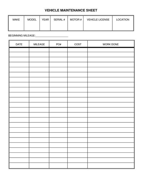 Vehicle Maintenance Log Templates Organisation, Job Card Template, Vehicle Maintenance Log, Maintenance Checklist, Vehicle Maintenance, Building Maintenance, Service Jobs, Mechanic Jobs, Preventive Maintenance