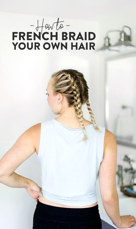 Easy video tutorial for french braiding your own hair. French Braid Your Own Hair, Braid Your Own Hair, How To French Braid, French Braid Pigtails, French Braids Tutorial, Weave Hairstyles Braided, Fit Foodie Finds, Braiding Your Own Hair, Braid Inspiration