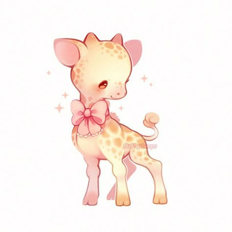 Anime Tattoo Designs, Baby Giraffes, Animation Anime, Anime Tattoo, Cute Kawaii Animals, Cute Fantasy Creatures, Cute Animal Drawings Kawaii, Cute Giraffe, Anime T Shirt